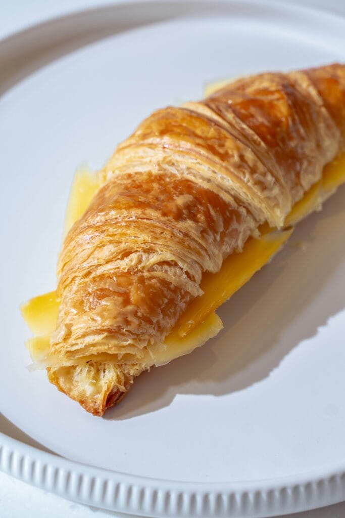 Croissant with cheese.